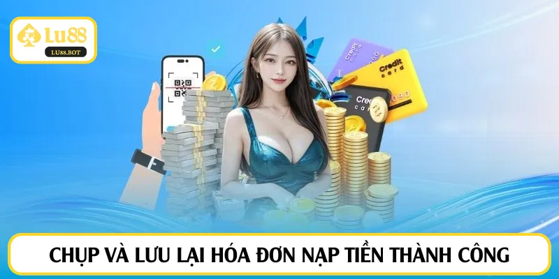 Chụp và lưu lại hóa đơn nạp tiền thành công
