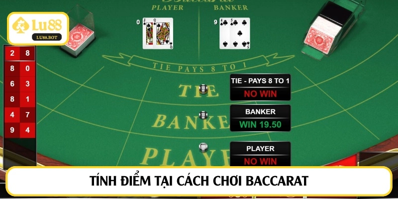 Tính điểm tại cách chơi baccarat